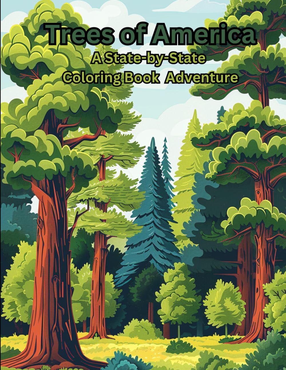 Trees of America: A State-by-State Coloring Book Adventure