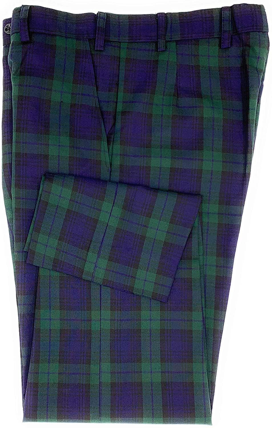 Tartan Tweeds Men's Black Watch All Season Traditional Tartan Trousers Comfort Stretch Fit Waistband 42W / 31L