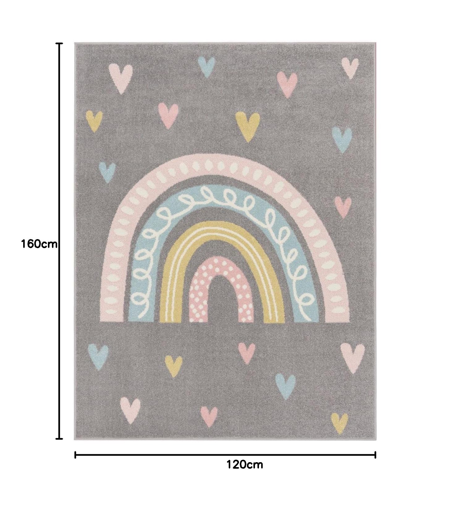 TT Home Teppich Kinderzimmer Kinderzimmerteppich Junge Mädchen Kinderteppich Modern Soft, Farbe: Grau 2, Größe:120x160 cm
