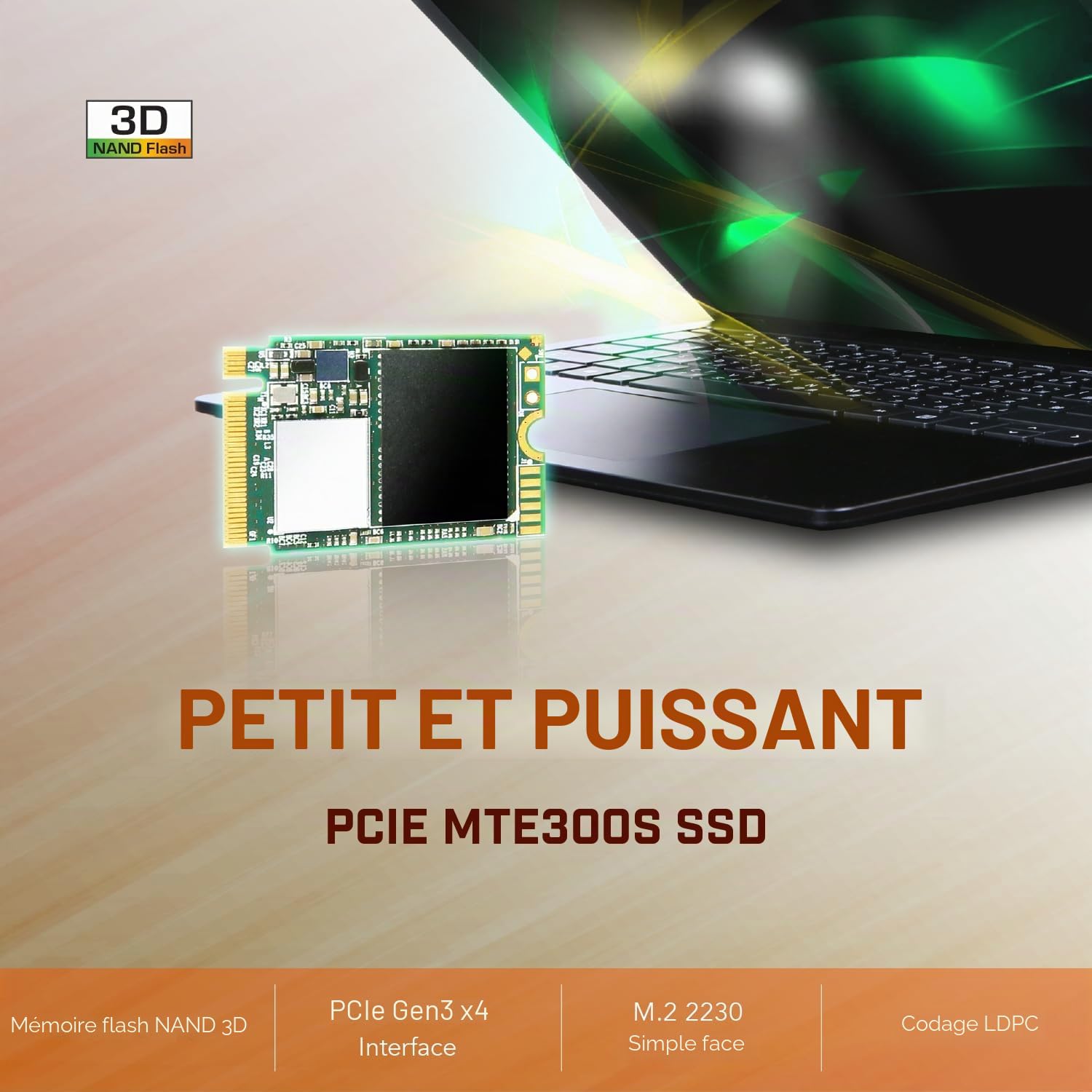Transcend 512GB MTE300S PCIe 2230 SSD, 2000MB/s for Steam Deck, Surface Pro