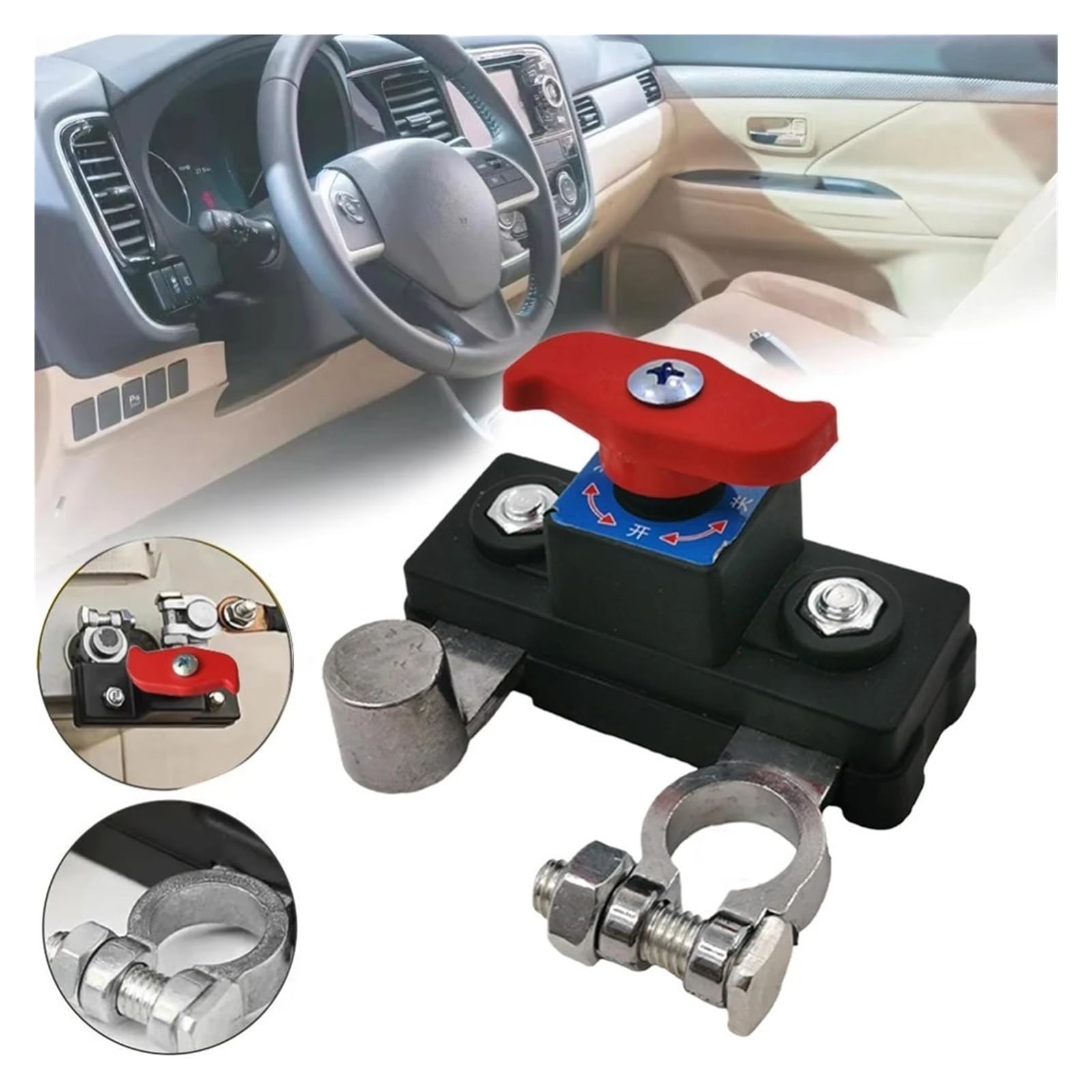 Wycięcie akumulatora samochodowego 12 V/24 V, Heavy Duty Disconnect izolator Power Cutoff Terminal Link Switch do samochodów ciężarowych (jasny srebrny styl)