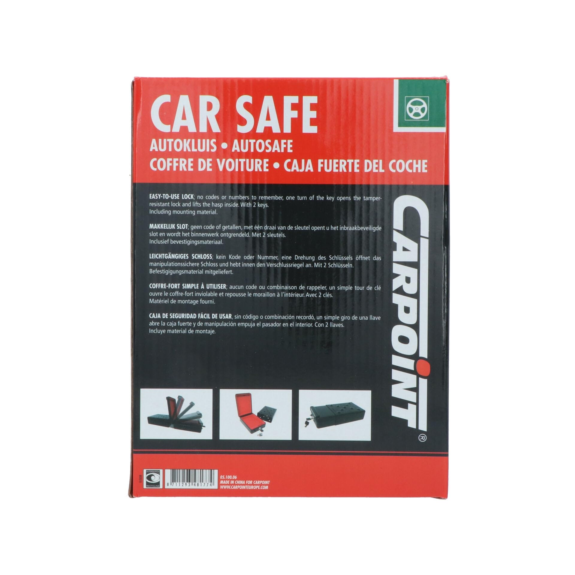 Carpoint CG Car Professional 0510006 sejf samochodowy, szary