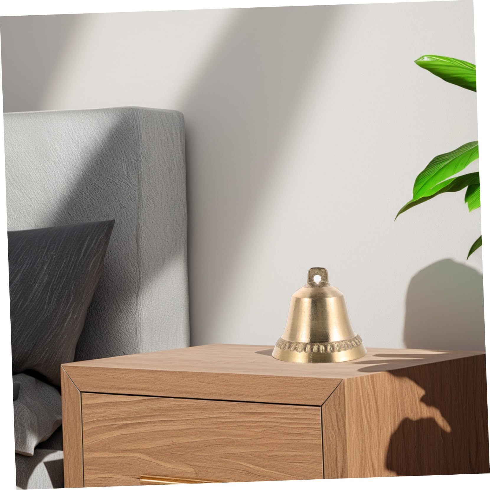 Generic Mały, zabytkowy, mosiężny dzwonek Dzwonek do drzwi Retro z obrożą dla psa, do wystroju domu i ogrodu Dostawa Feng Shui