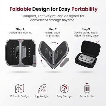 Electric Foot Massager with Red Light Feature & a Wireless Remote, 12 Modes & 20 Intensity Levels, Rechargeable Foot Massager for Relaxation, Mothers Day Gifts for Mom & Gifts for Women