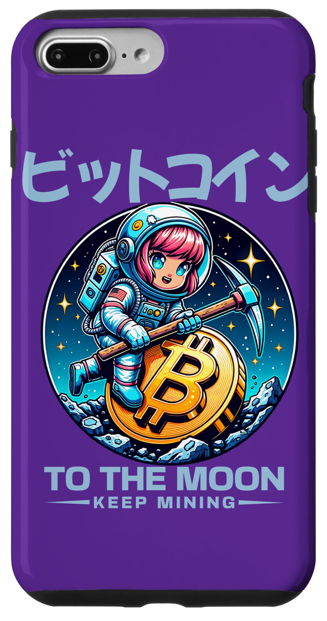 Amazon.com: iPhone 7 Plus/8 Plus Anime girl astronaut Bitcoin to the moon  keep mining Case : Cell Phones & Accessories