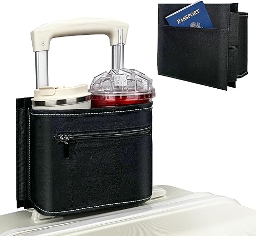 Portavasos de equipaje de viaje, portador de bebidas Vethers, accesorio para portavasos de equipaje, maleta de mano gratis para bebidas, bebidas,