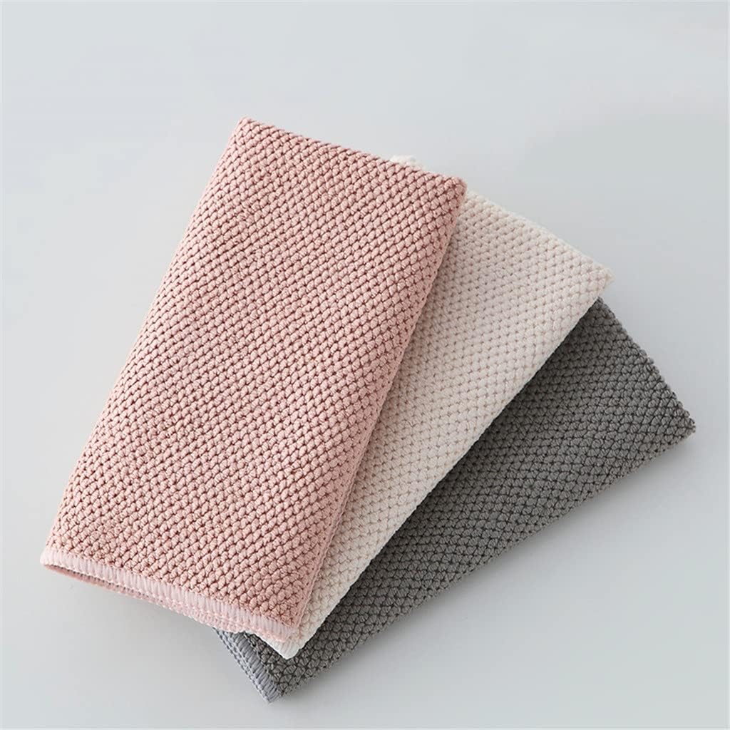 9PCS Kitchen Towels Anti-Grease Dishcloth Efficient Absorbent Corn Kernel Rags Microfiber Cleaning Cloth