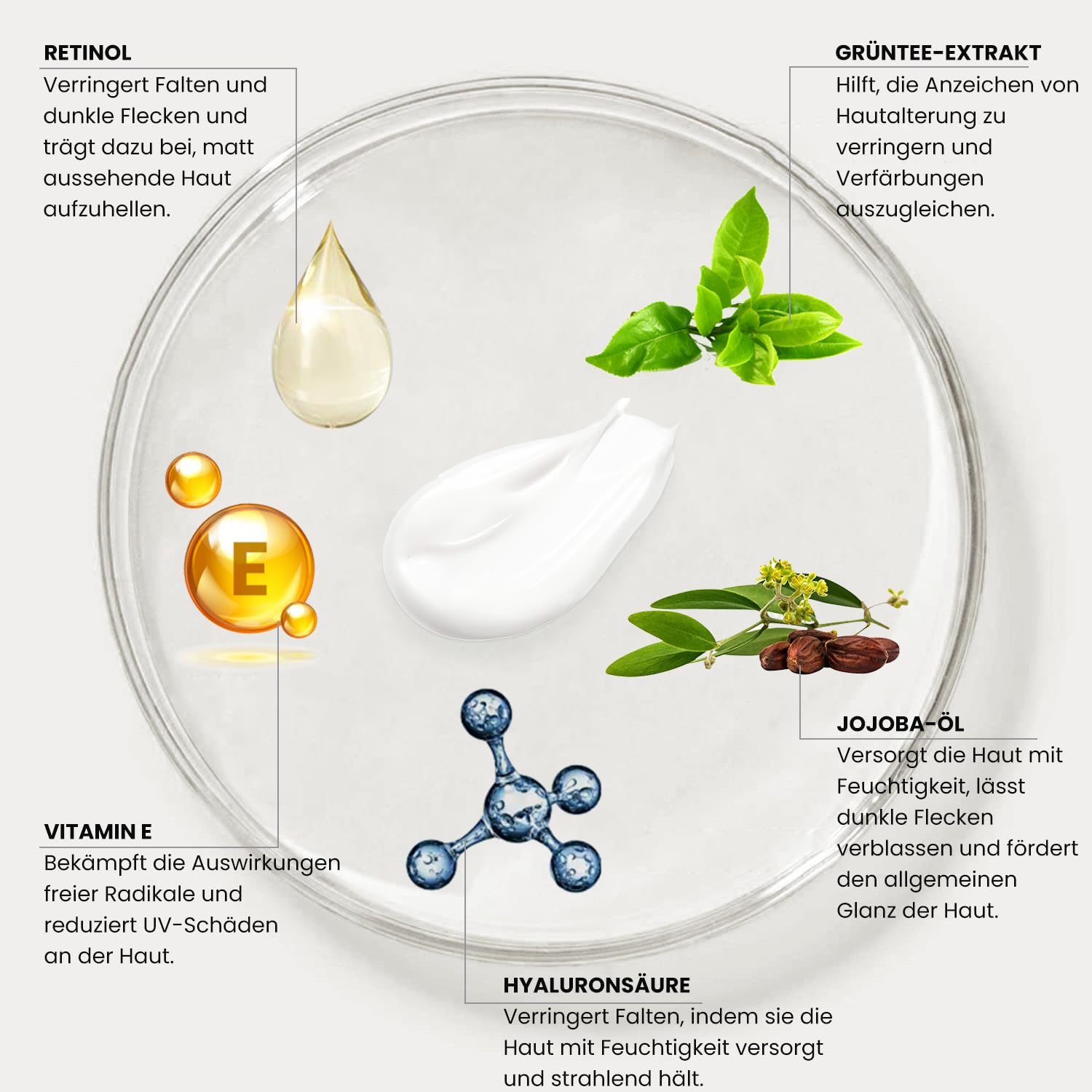 Hals und Dekollete Creme mit Peptiden und Retinol - Neck Firming Cream zur Reduzierung von Falten, Halslinien und Schlaffer Haut - Natürliche Firming Neck Cream für Glatte und Jugendliche Haut - 50 ml