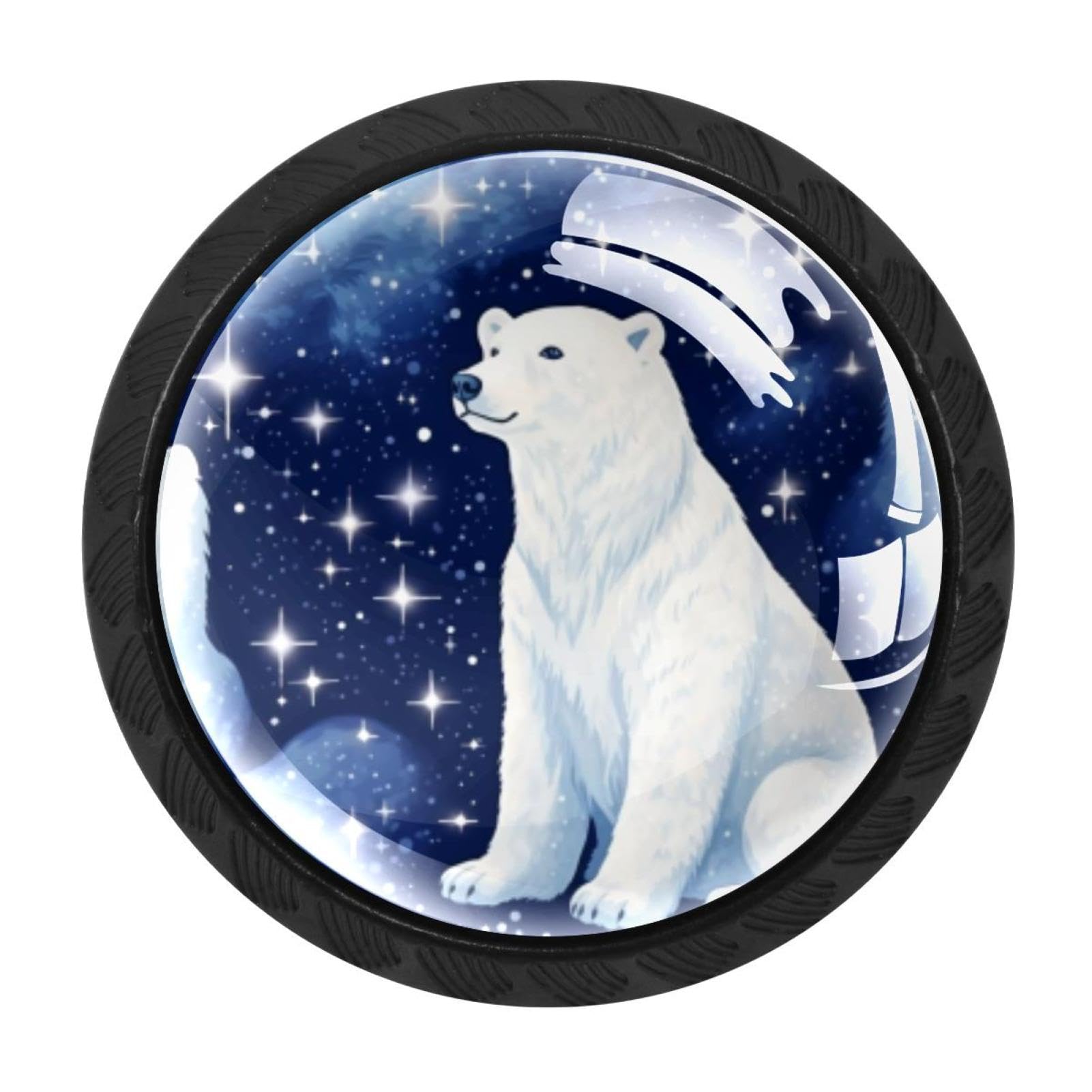 Chenzzzz Multicolored 09 4 Pack Starry Polar Bear Kitchen Cabinet Knobs Drawer Knobs Dresser Knobs Matte Black Zinc Knobs Drawer Pulls Door Knobs Dresser Drawer Handles Knobs For Dresser Drawers