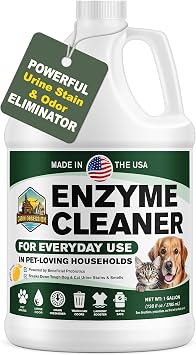 Enzyme Cleaner 1 Gallon Bottle for Everyday Use in Pet-Loving Households Eco-Friendly Probiotic Deodorizer, Dog Urine & Cat Pee Remover, Septic-Safe Drain Cleaner Fresh Mango Scent