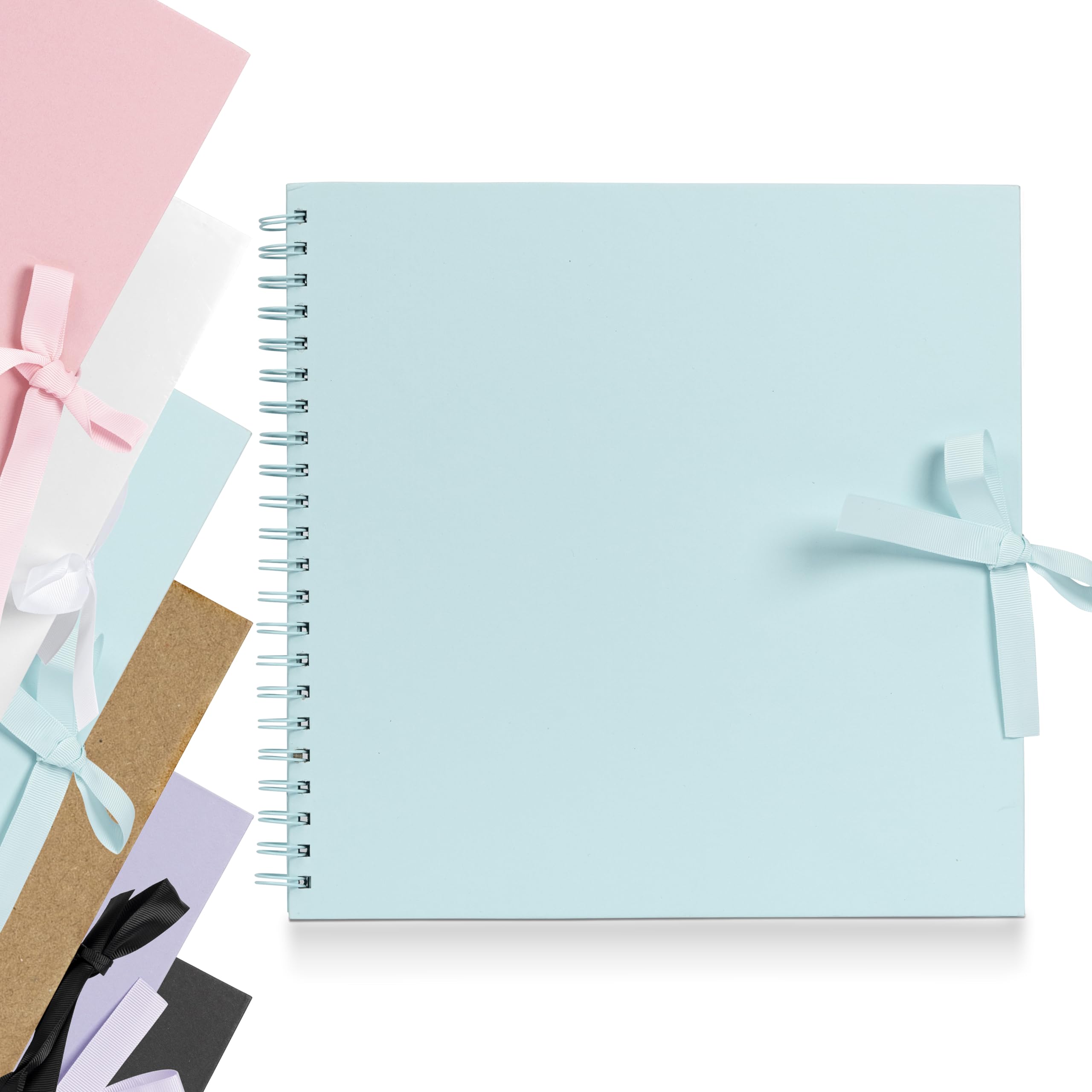 Evelay Blue Scrapbook Photo Album Spiral Bound For Wedding Couple Travel Memory Book With 40 Pages - Large, 12 X 12" (Blue)
