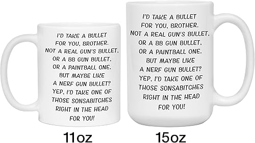 Miniatura 3 de Ransalex Regalos divertidos para hermanos - Tazas de café Gag Brother - Mejor regalo de cumpleaños para hermanos - Tazas de humor para adultos -