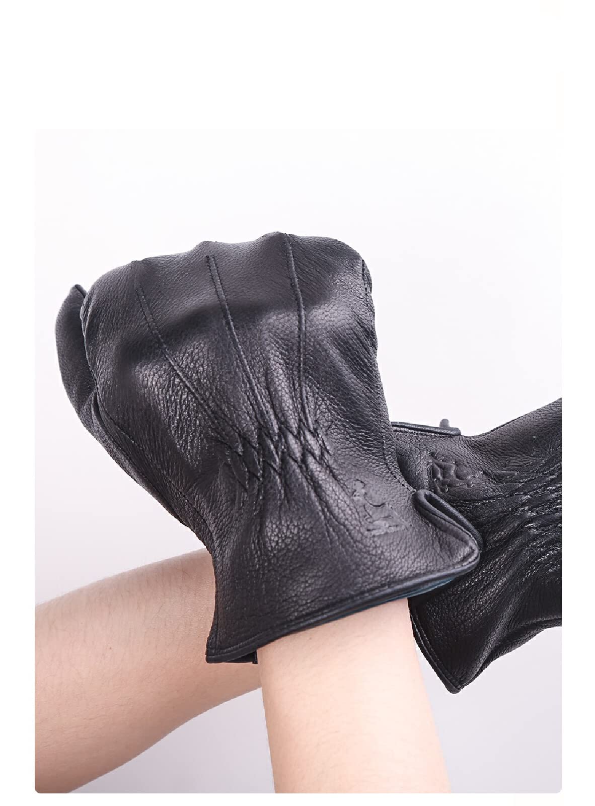 Handschuhe Herren Leder Warme Handschuhe Herren Winter Water Ripple Herrenhandschuhe Schwarze Herren Lederhandschuhe