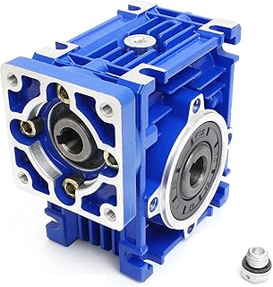 CNCTOPBAOS NMRV030 Worm Gear Reducer Speed Ratio 10:1 RV30 NMRV-030 Worm Gearbox Speed Reducer NMRV30 11mm Input,14mm Output Shaft for Nema23 Stepper Motor Servo Motor