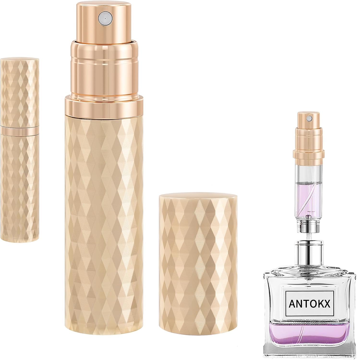 5ML Refillable Perfume Bottle Travel Atomizer, Cologne Atomizer Spray (Gold