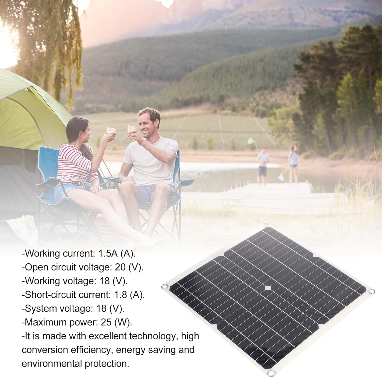 Gadpiparty 1set Solar Panel Charger Kit Controller Portable Outdoor Emergency Charging for Camping Hiking and Travel Easy to Install High Efficiency
