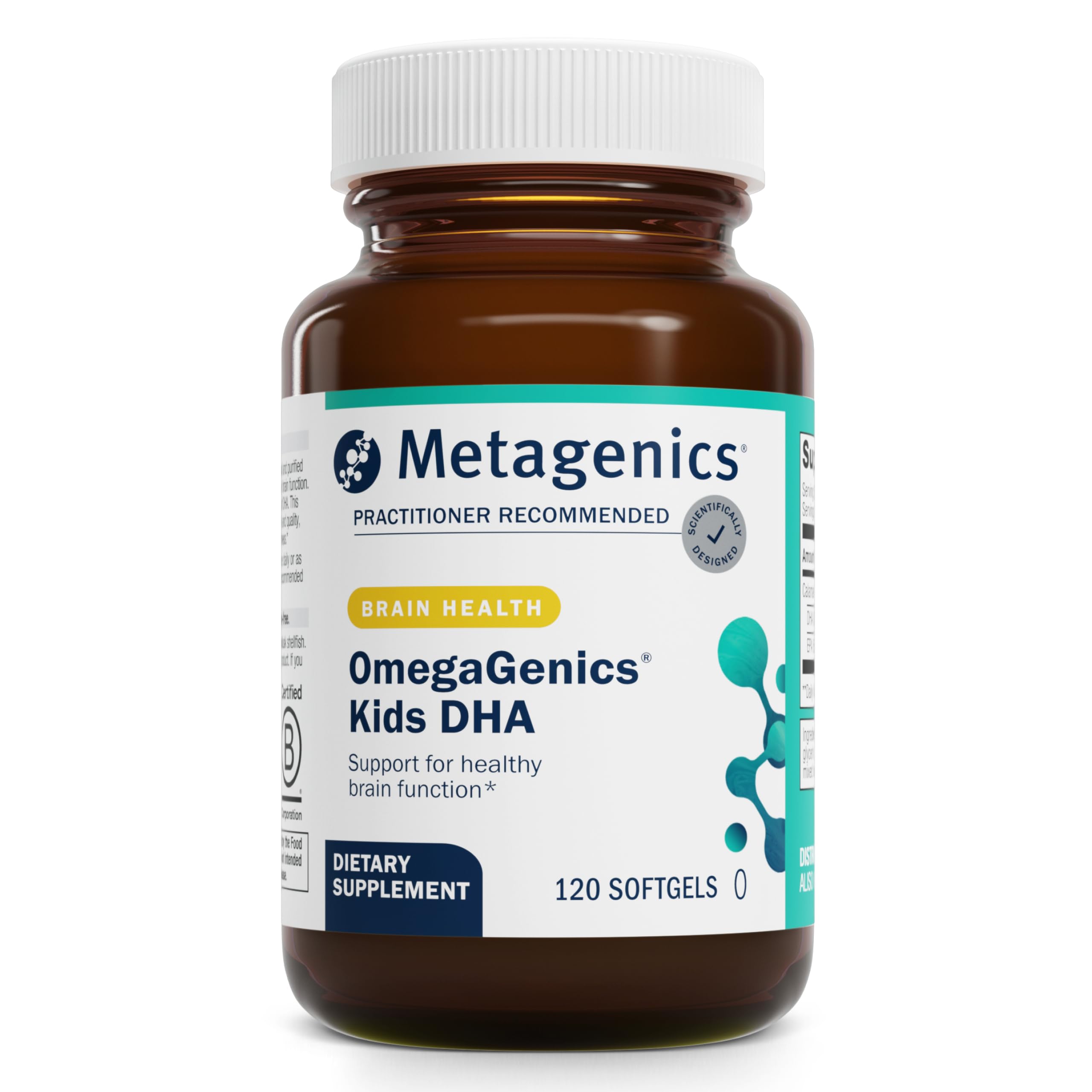 Metagenics MetaKids DHA, Natural Fruit Flavor, 120 Softgels