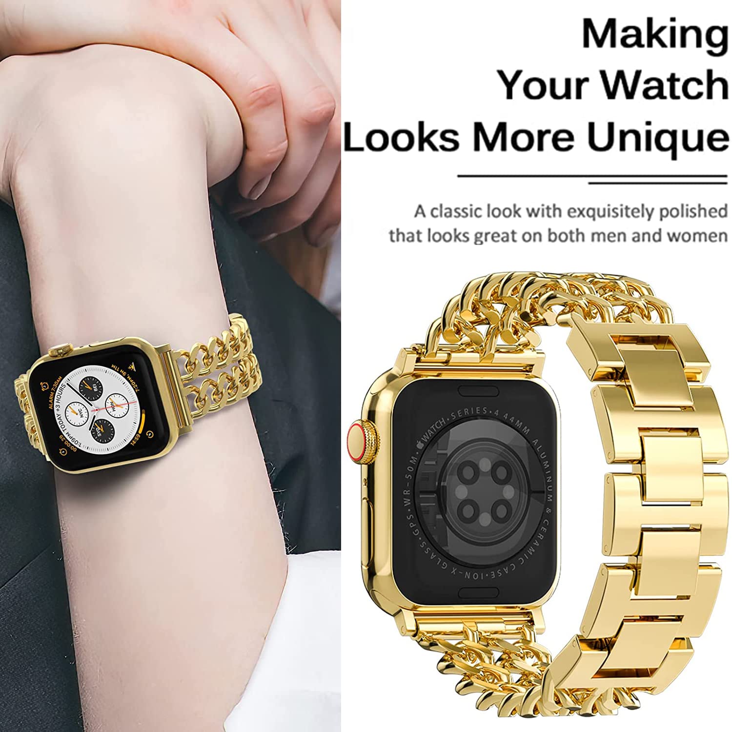 Miimall for Apple Watch Ultra 2/Series 9 Strap, Metal Strap for iWatch 38/40/41/mm 42/44/45/49mm - Image 4