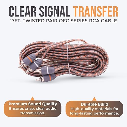 Miniatura 22 de Elite Audio Kit de amplificador serie premium, cable de aluminio revestido de cobre, cables RCA con triple blindaje, capacidad de alta potencia