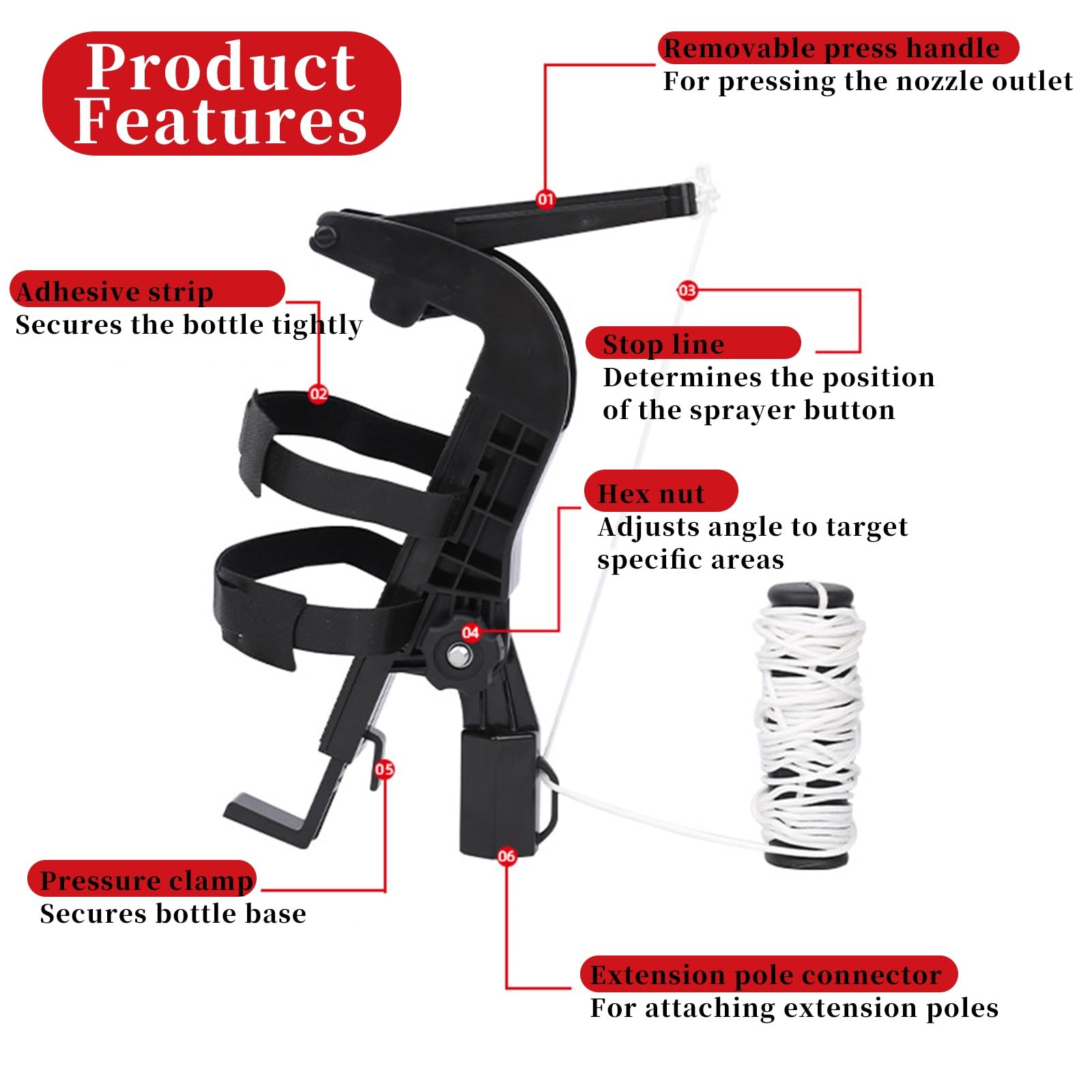 FORRTY Przedłużka Spray Teleskopowa, Adapter Do Puszek Aerozolowych, Regulowany Kąt 0–115°, Lanca Długa Na Os, Przedłużacz Malarski, Czyścik Do Okien 1.6m–4.0m(4.0m)