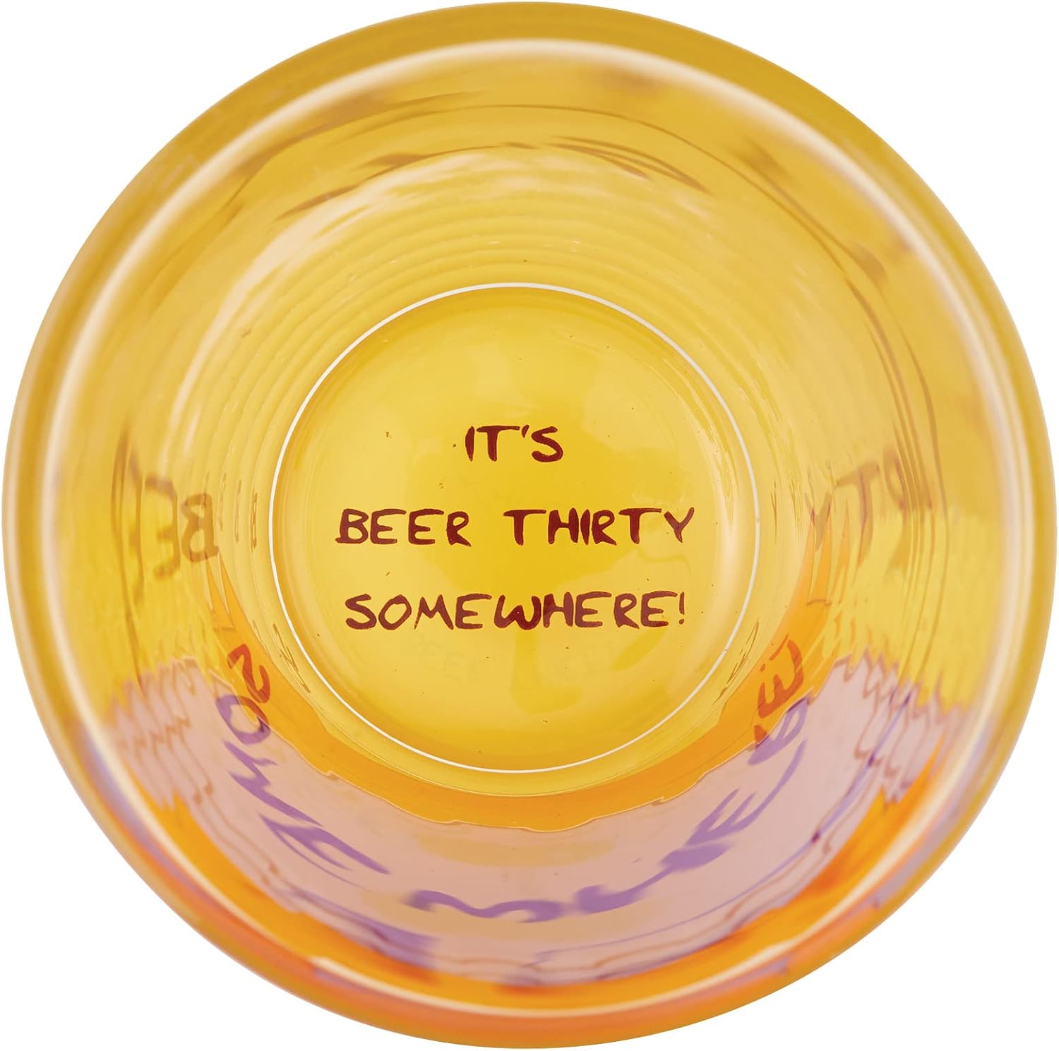 Enesco Designs by Lolita Beer Thirty Clock Hand-Painted Artisan Pint Glass, 16 Ounce, Multicolor