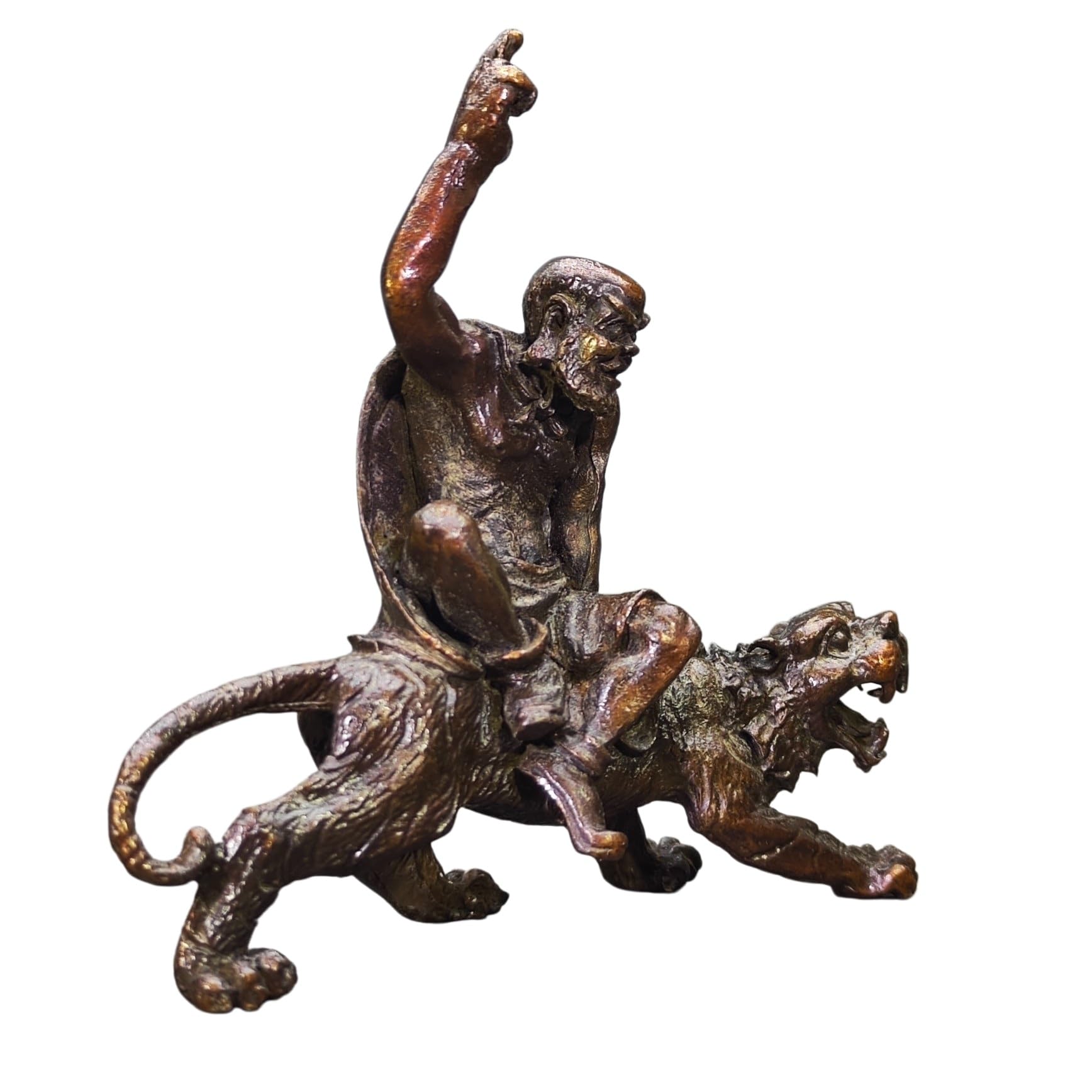 Huolimxun Antique Old Solid Crouching Tiger Arhat Ornaments