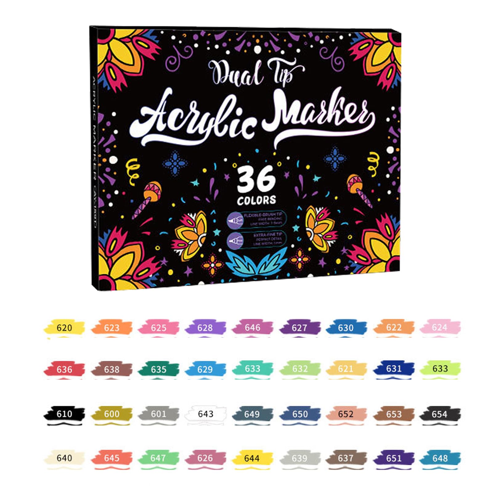 Marker Set, praktischer Aufbewahrungskoffer, 36 colors