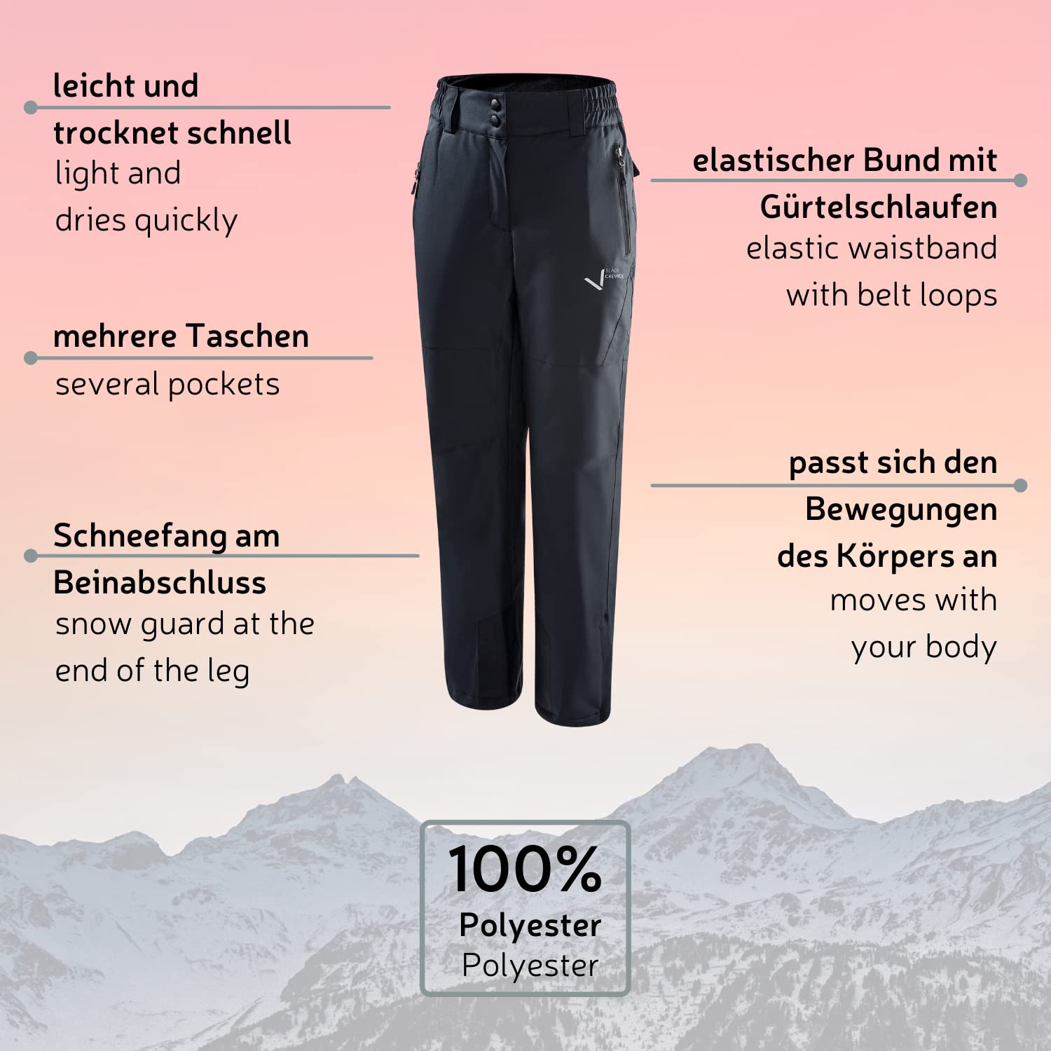 Black Crevice Black Crevice Damen Skihose - Spodnie narciarskie Kobiety