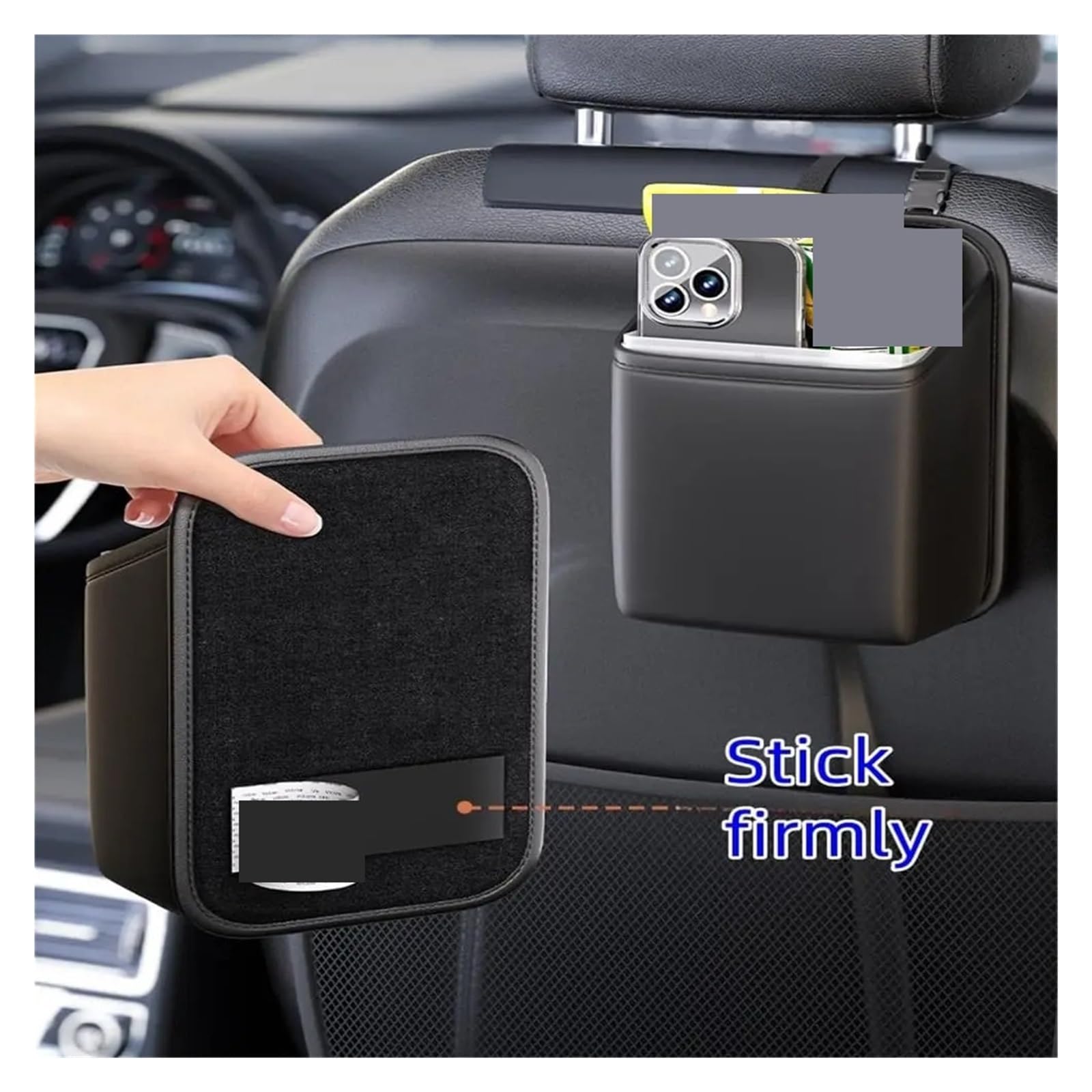 Auto Mülleimer Hängender Aufbewahrungsbehälter Für Die Autositzlehne, Multifunktional Mini Autos Mülleimers | Großraum-Organizer und Mülleimer für den Autoinnenraum(1pc brown)