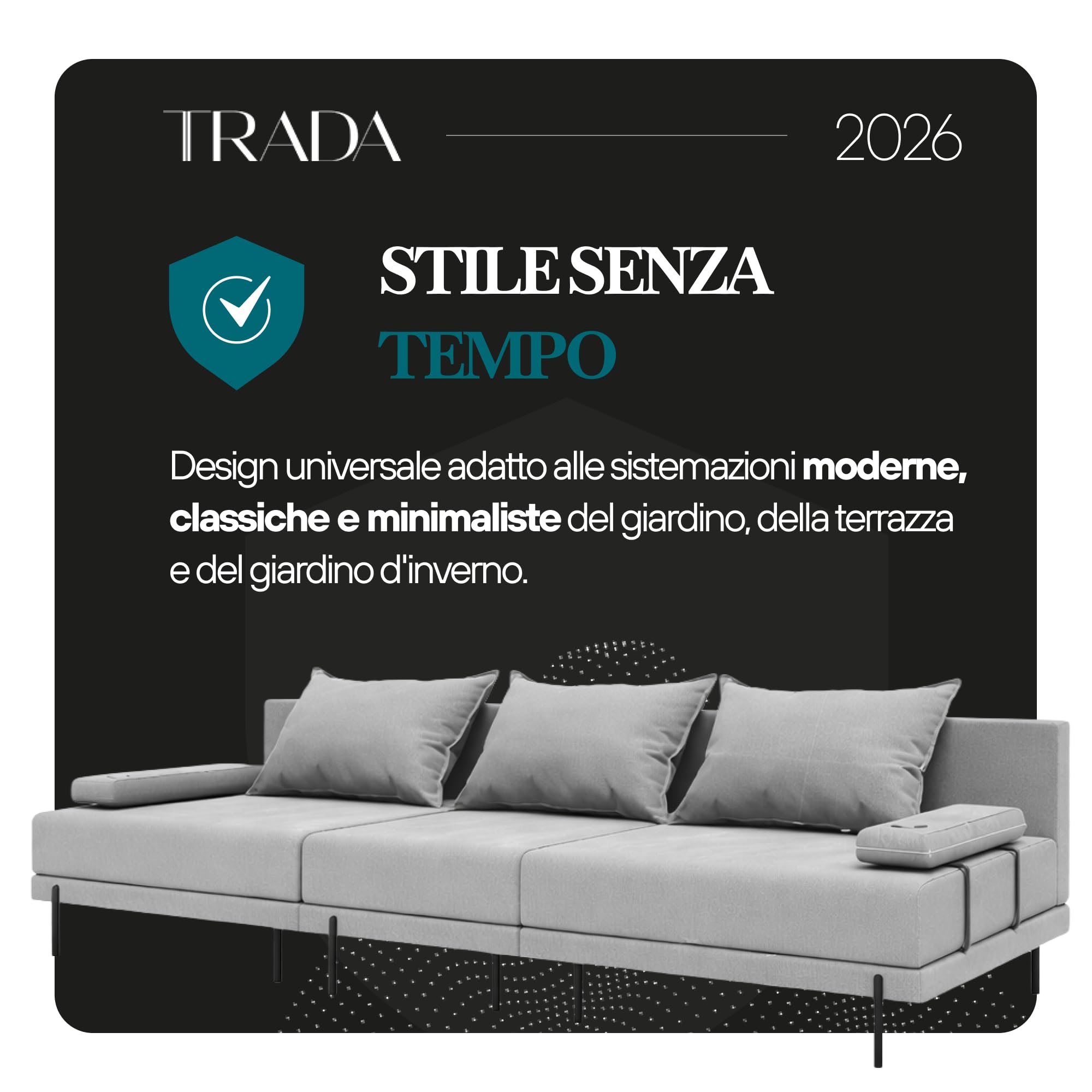 TRADA Salotto da Giardino Esterno BAHAMA XXL, Beige | Divano da Esterno Resistente alle Intemperie, Moderno Arredo Giardino