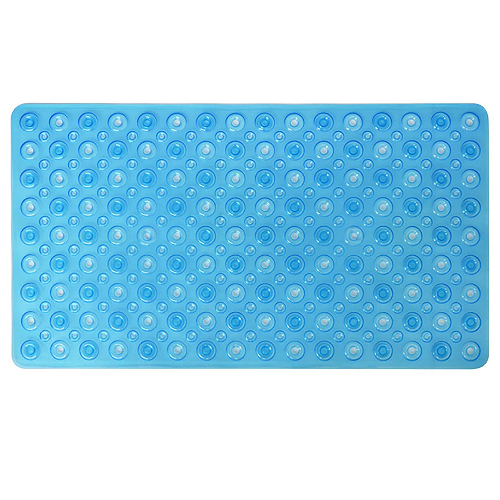Tapis de bain bleu 88x40 cm avec ventouses pour douche et baignoire