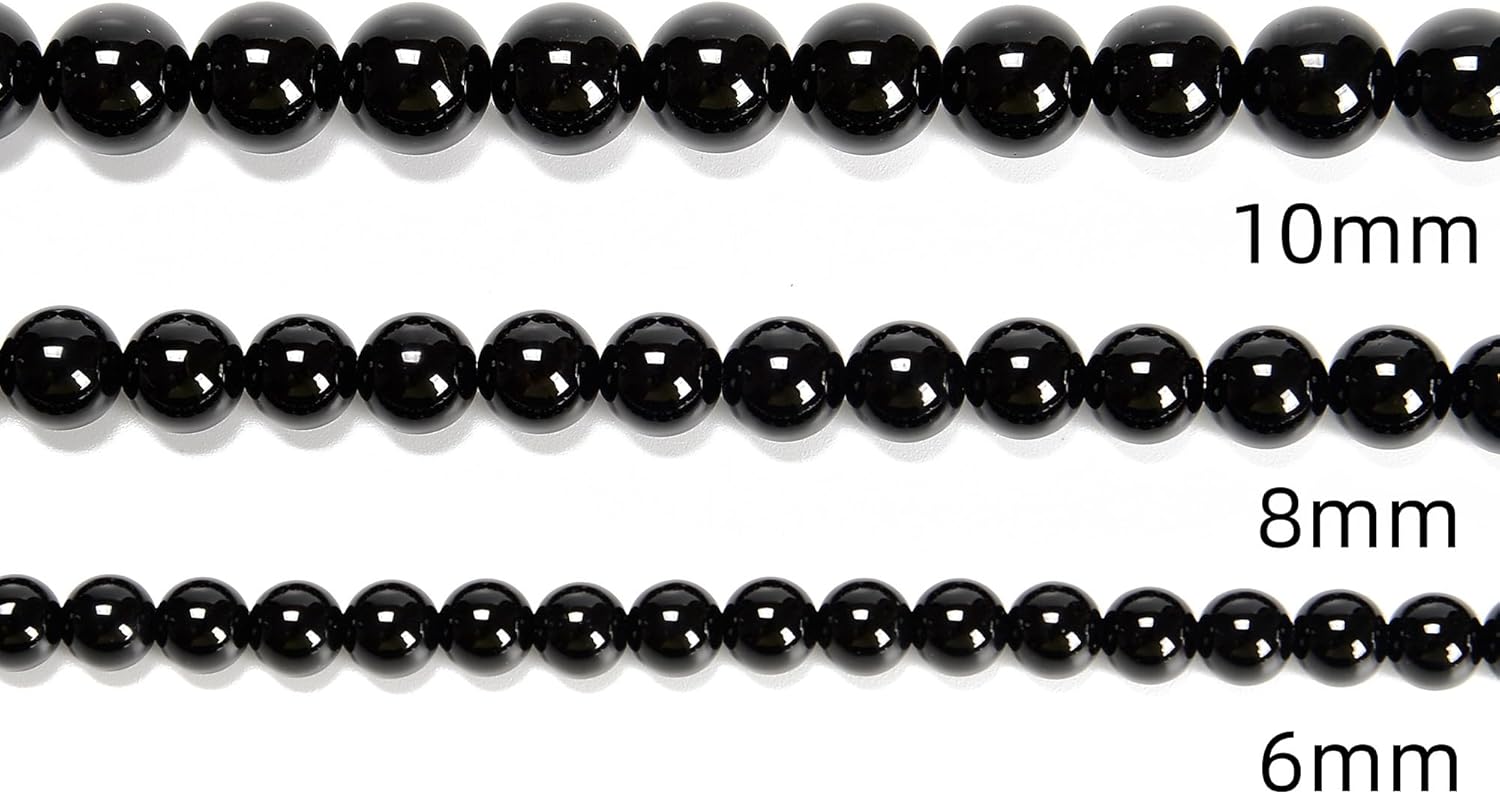 JM Design Black Onyx Smooth Round Loose Gemstone Beads Size 20mm 15.5'' Strand for Jewelry Making
