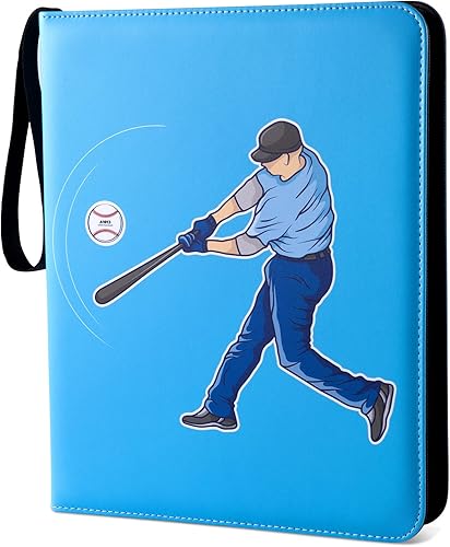 Zoylofg Carpeta de tarjetas de béisbol de 9 bolsillos, se adapta a 900 tarjetas deportivas intercambiables para álbumes y coleccionar, carpeta de