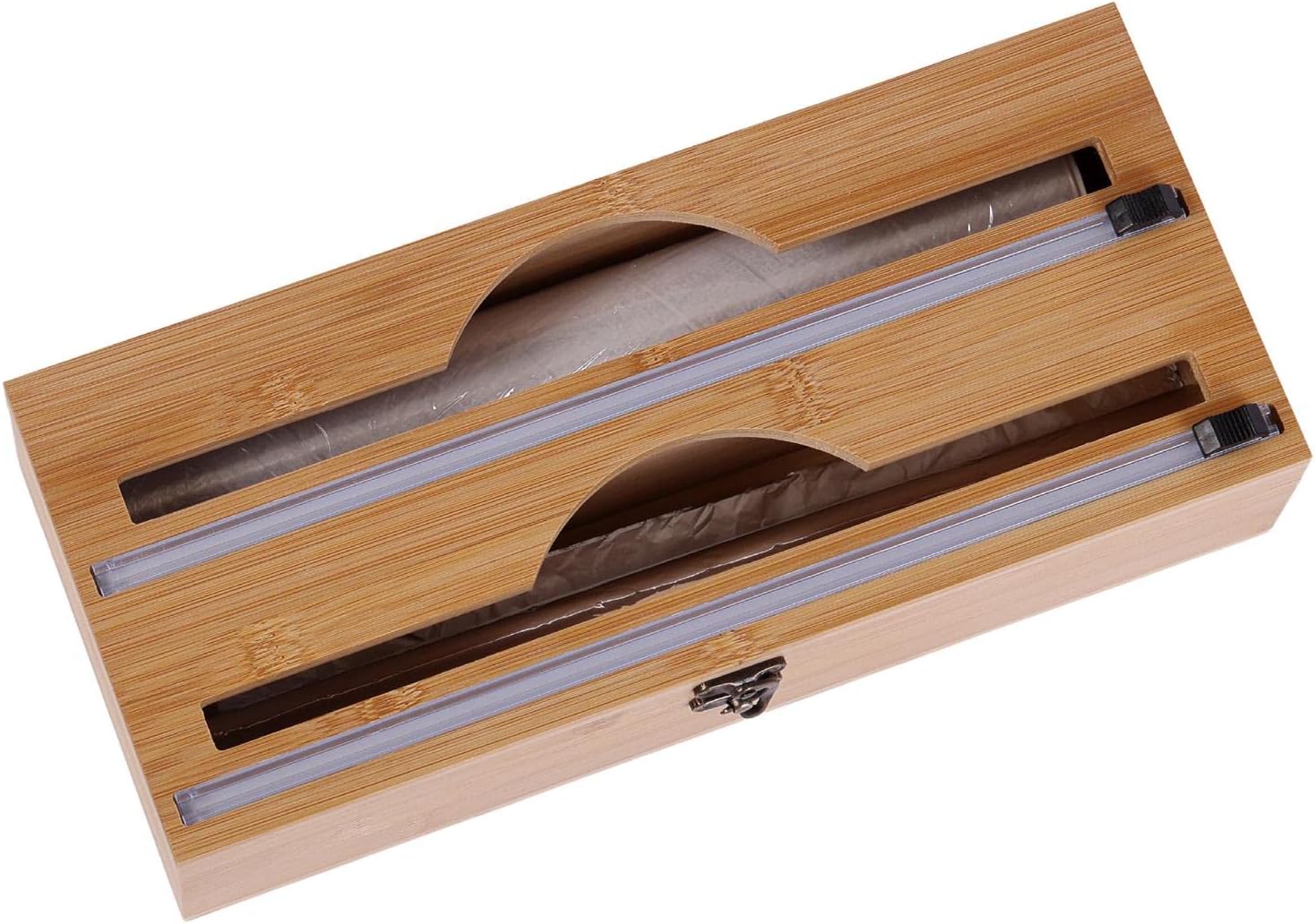 Niktule Cling Film Dispenser, Double layer Food Wrap Dispenser, Tin