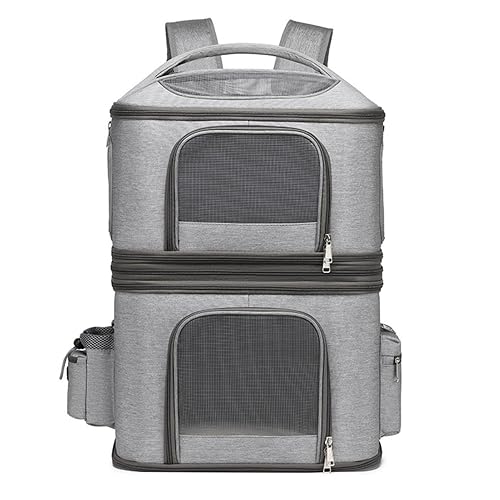 Jiawu Double Layer Cat Backpack Carrier (Grey)