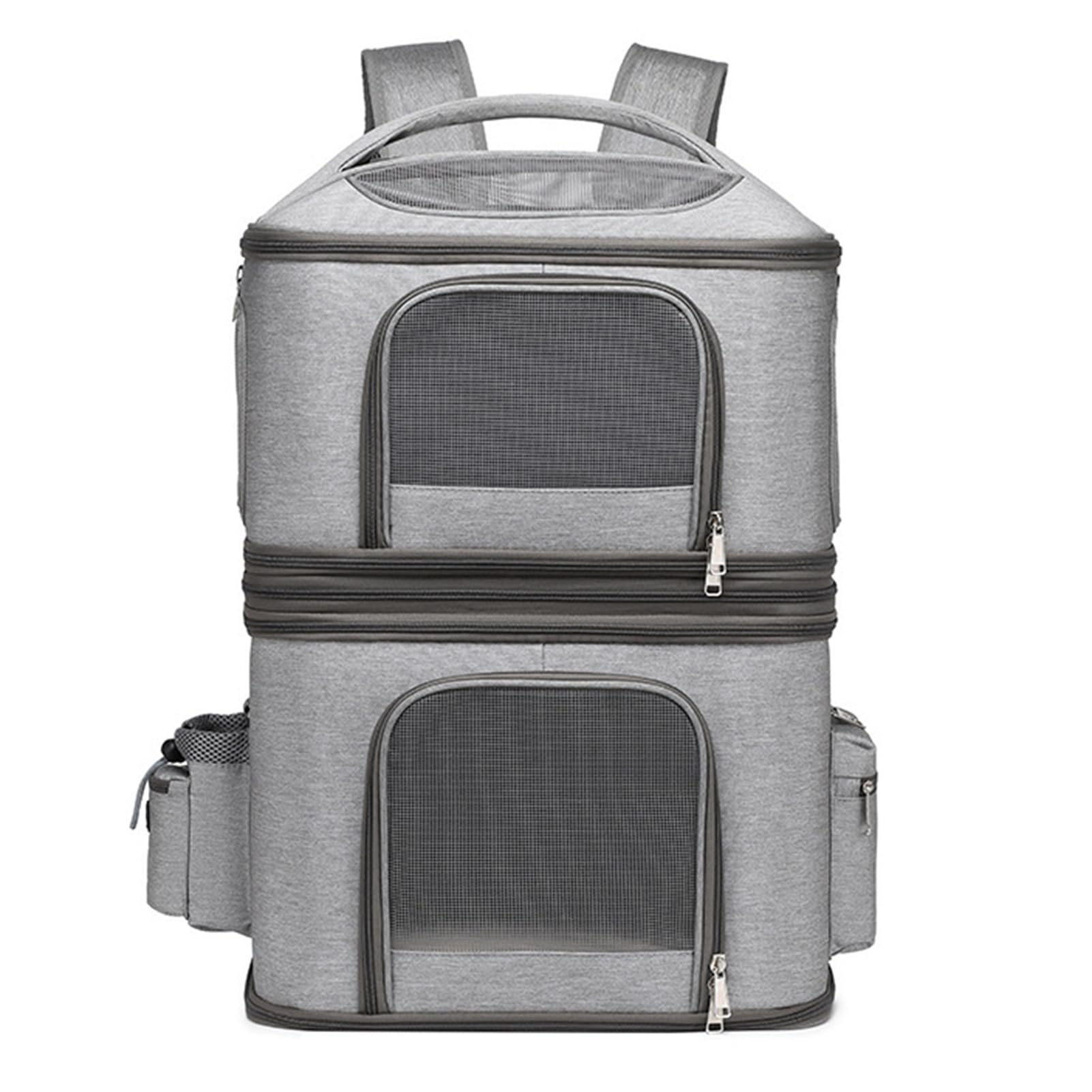 Acouto Odpinany Plecak dla kota. Podwójny Transporter dla kota. Oddychający i Wygodny w podróży. Wygodne ramię Może pomieścić 2 Plecaki (GREY)