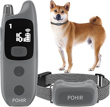 Amazon Pohir犬の訓練の首輪充電式 Ipx7防水 1000ft電気 リモコン 無駄吠え防止首輪大中小型犬しつけ 3つのトレーニングモードビープ振動と衝撃 16静的レベル犬 トイレ しつけ 電気ショック 首輪 自動訓練 近所迷惑防止 安眠妨害解決 愛犬むだぼえ防止グッズ Pohir