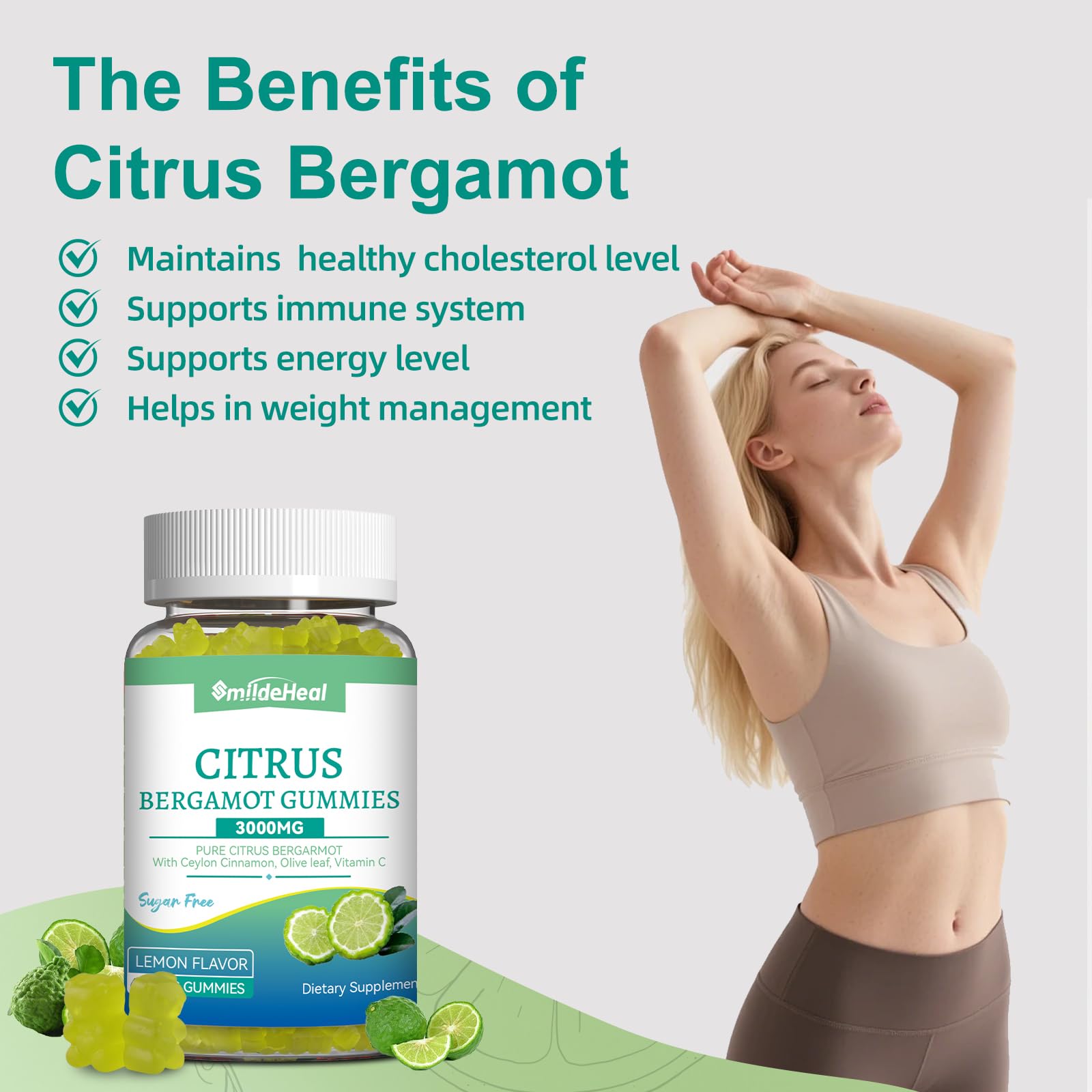 Citrus Bergamot Gummies 3000mg, Cholesterol Gummies, 60 Count — Amazon image 3