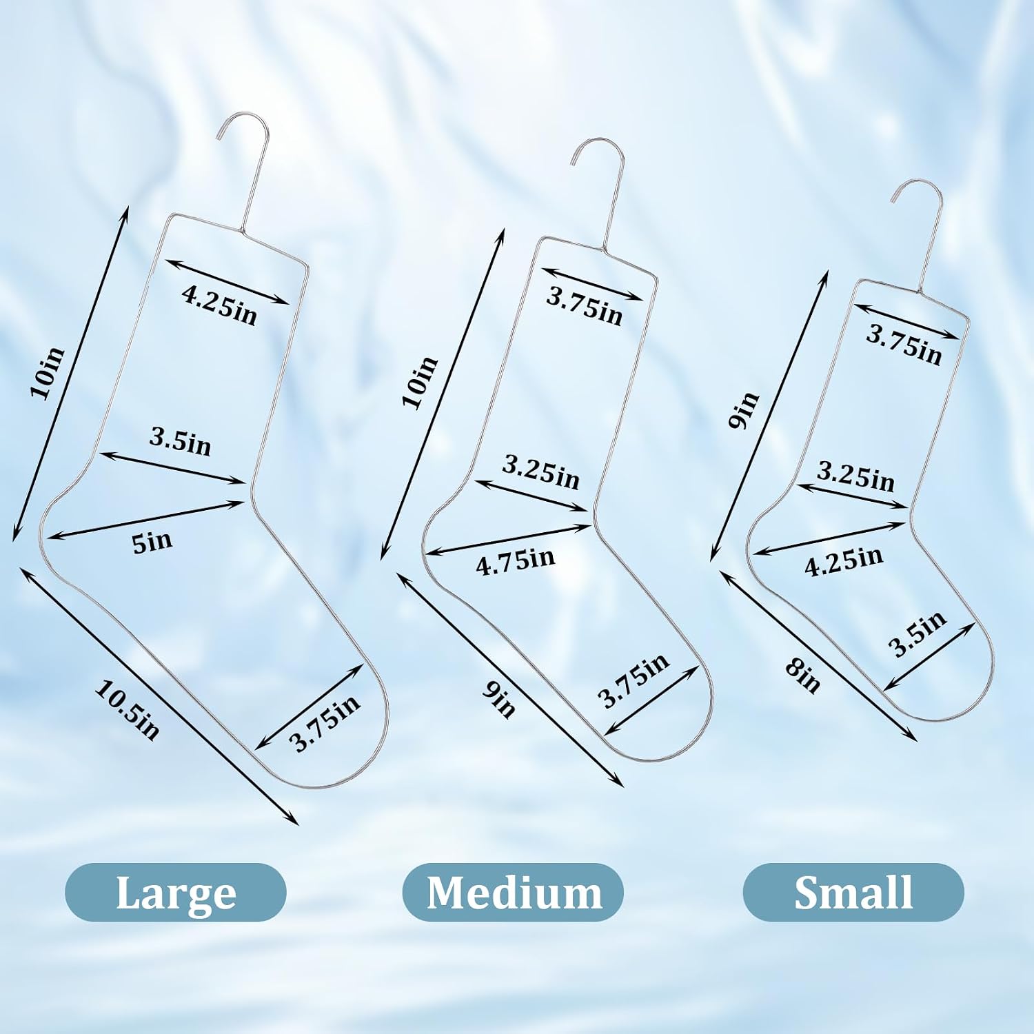 6 Pcs Sock Blockers for Knitting Pair of Stainless Steel Blockers Drying Hanger for Knitting & Crochet, Shaping, Drying, Displaying Socks