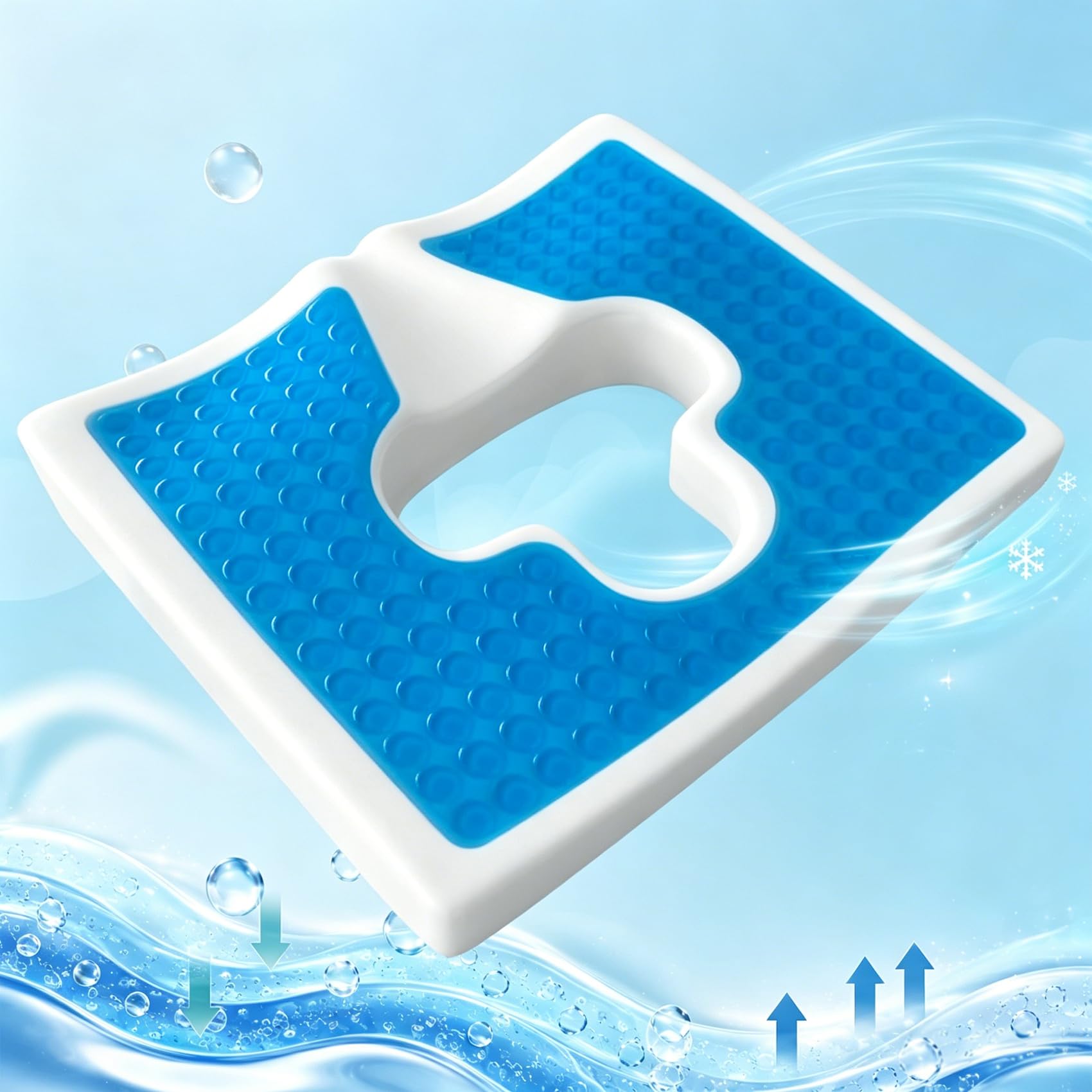 Hämorrhoiden Sitzkissen mit Kühlgel,orthopädisches Steißbeinkissen Anti-Dekubitus,45D Memory Foam gegen Bandscheibenvorfall