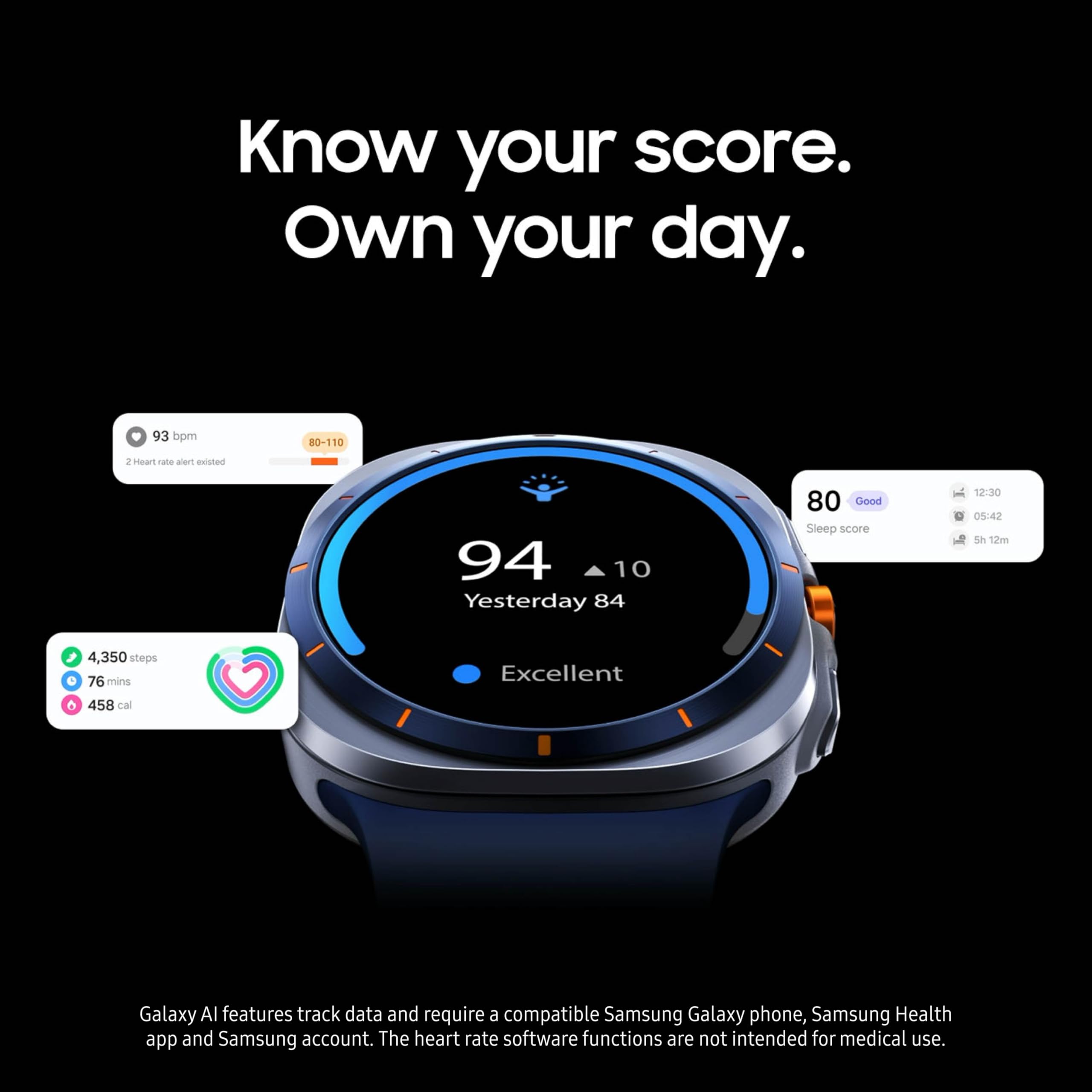 Samsung Galaxy Watch Ultra (2025) 47mm LTE Smartwatch, Titanium Casing, Advanced Sleep Coaching, Running Coach, Energy Score, Heart Rate Tracking, GPS, Titanium Blue [US Version, 2 Yr Warranty]