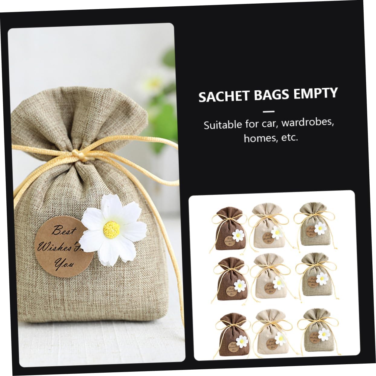 MAGICLULU 9pcs Bedroom Fragrance Sachets Portable Hanging Empty Sachets Scent Pouches Pendants for Car Home Decor