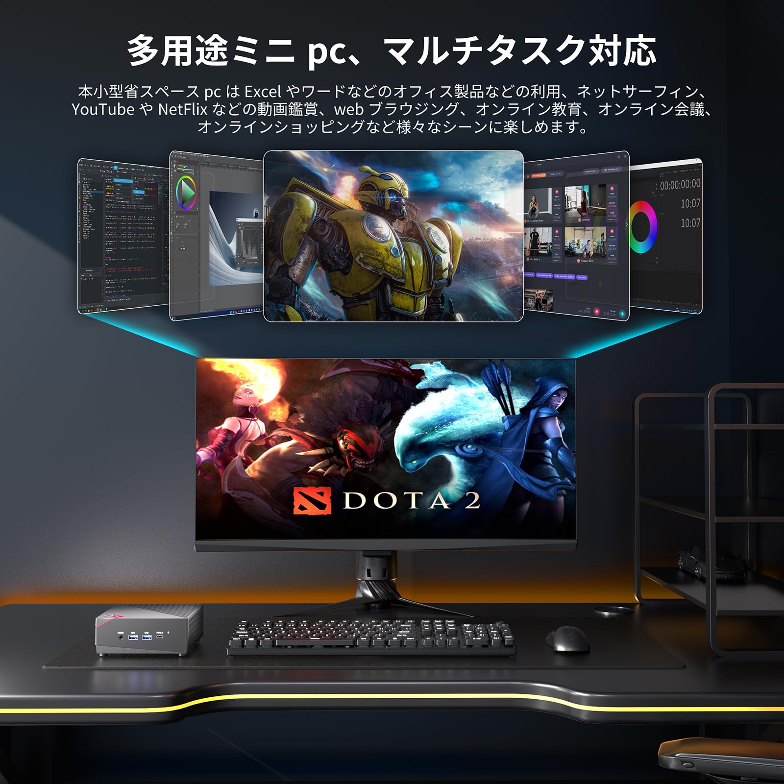 Amazon.co.jp: Nipogi ゲーミング AMD Ryzen7 5700U ミニpc 最大4.3GHz