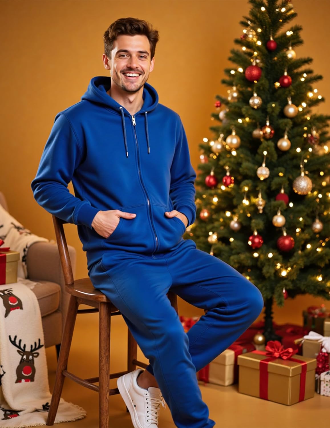 Athletic Men's 2 Piece Set Hoodie Casual Tracksuits Sweatsuit Full Zip Long Sleeve Jogging Suits - Image 2