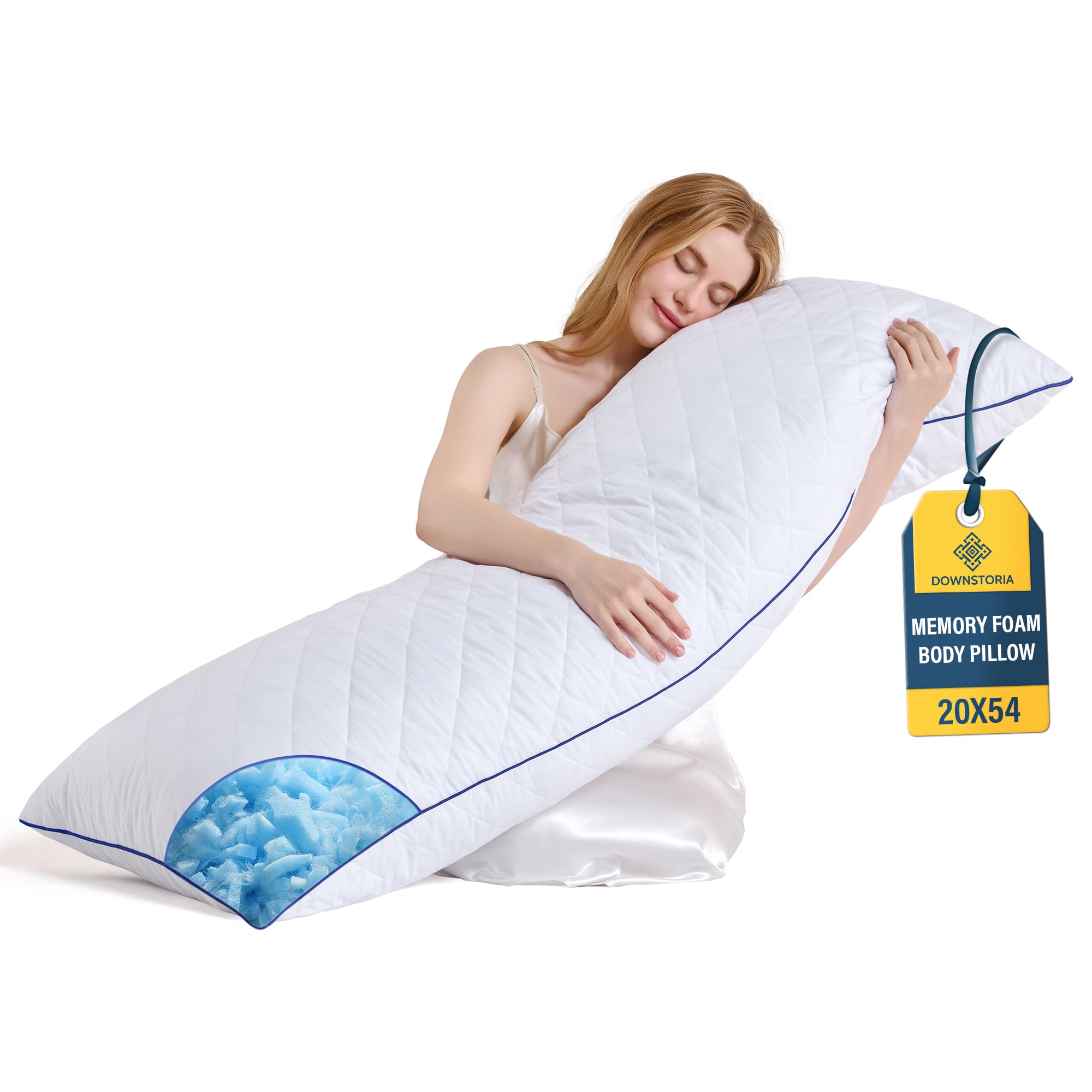 Amazon.com: DOWNSTORIA Memory Foam Body Pillow for Adults, Full