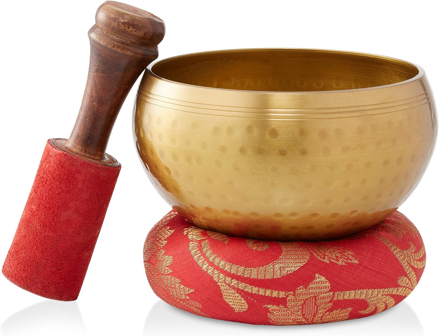 Prajna Tibetan Singing Bowl Set - Hammered Meditation Sound Bowl for Yoga, Chakra Healing, Mindfulness and Prayer with Wooden Striker and Cushion