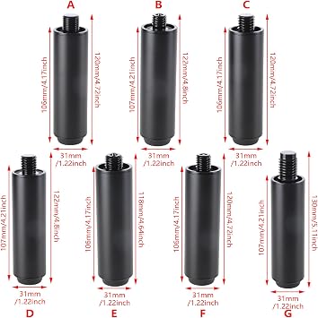 Precision Craft Pool Cue Stick Extension Aluminum Extender for Mezz Warps Resistant Billiard Stick Extender