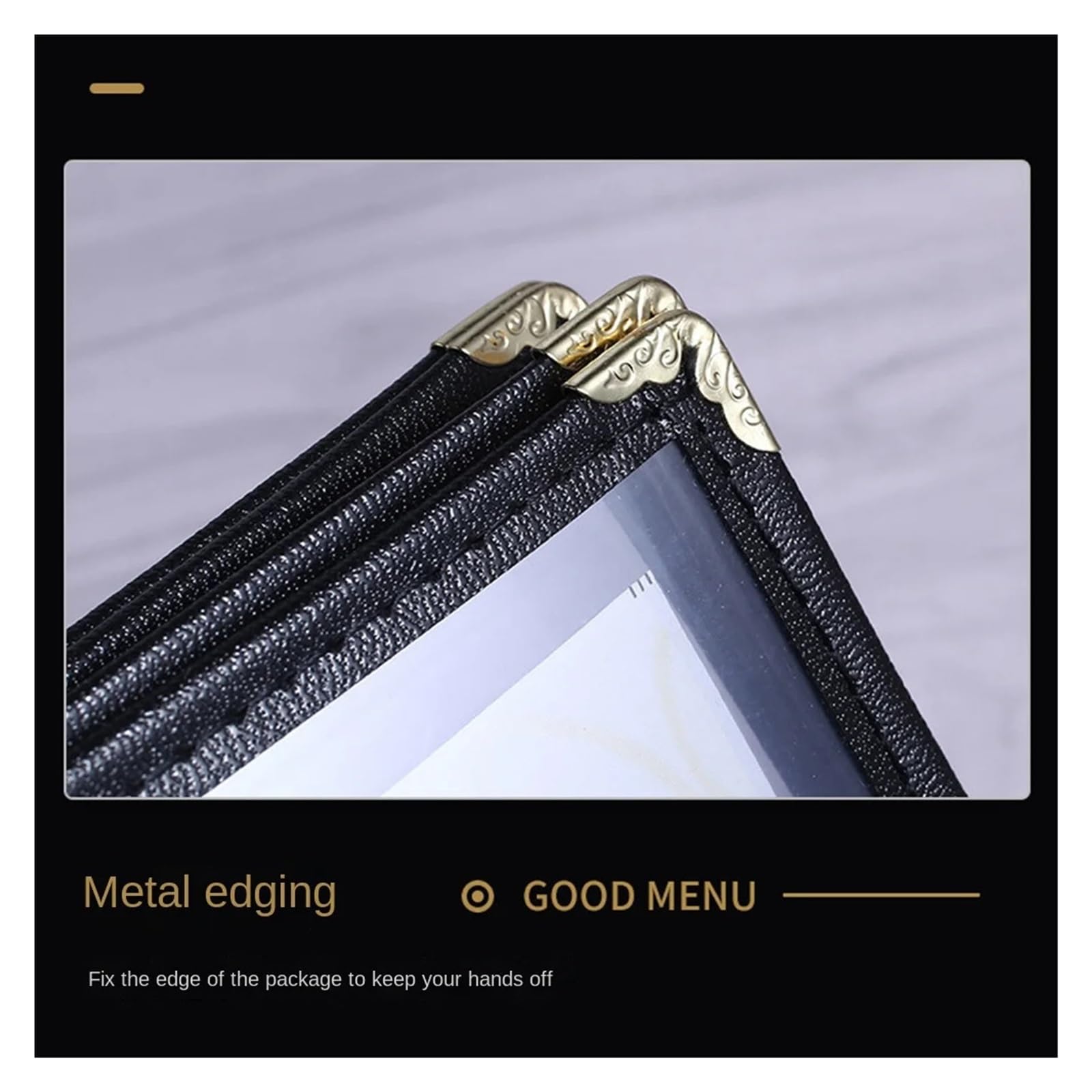 Portada de menú de restaurante Cubierta de menú transparente plegable PVC, esquinas Metal reutilizables, soporte papel A4, carpeta protectora hojas sueltas con paneles dobles(Red 10 Pages)