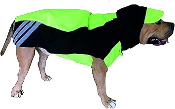 Doxters Slip on Dog Raincoat, Easy Wear Magic Cloak Size 28, for Large Dogs, Like Labrador, Doberman, Dalmatian, Husky, German Shepherd Neon Green Black