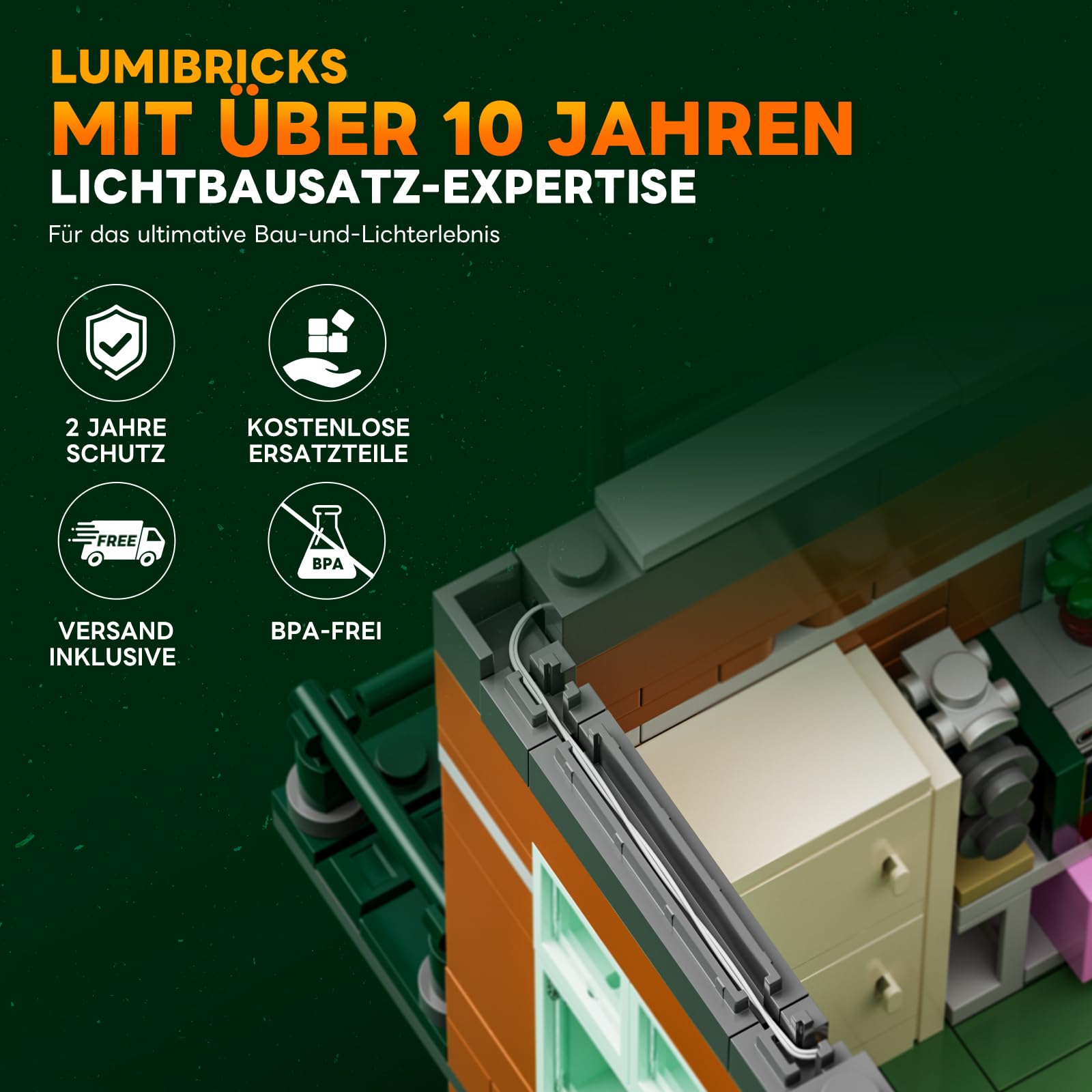 Lumibricks Plattenladen Beleuchtung Klemmbausteine Haus - 1980 Pcs Street Fusion Audio Shop, Multi-Form Modular Building Sammlung Kit für Erwachsene & Musikliebhaber